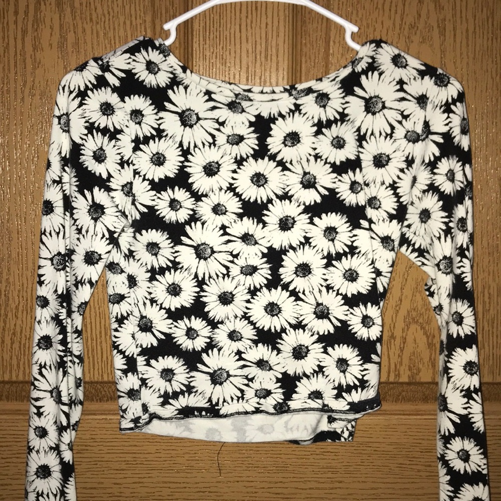 Flower pattern Long sleeve Crop top